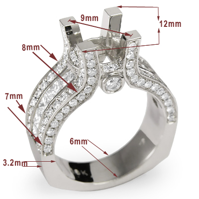 18k Semi Mount Diamond Engagement Ring Setting R1189