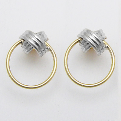 14k Gold Two-Tone Earrings E107 OUT OF STOCK.