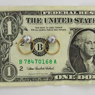 14k Gold Two-Tone Earrings E107 OUT OF STOCK.