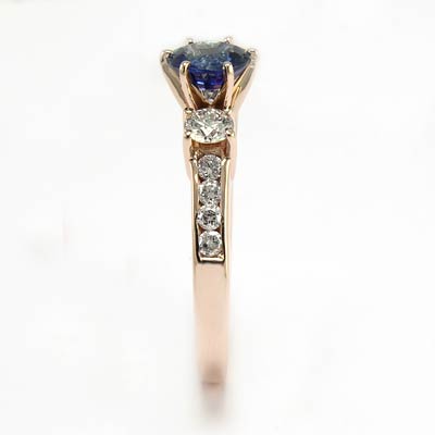 Sapphire and Diamond Ring in 14k rose gold R683 Sapphire and Diamond Ring in 14k rose gold R683