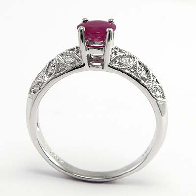 18k Gold Burma Ruby Diamond Ring R689