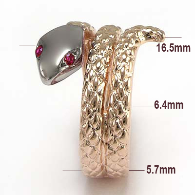 Serpent Snake Men's Ring in 14k Rose gold #R695