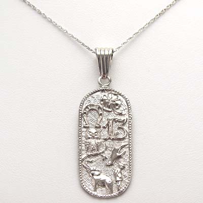 14k solid white Gold 7 Lucky Things Charm #P316