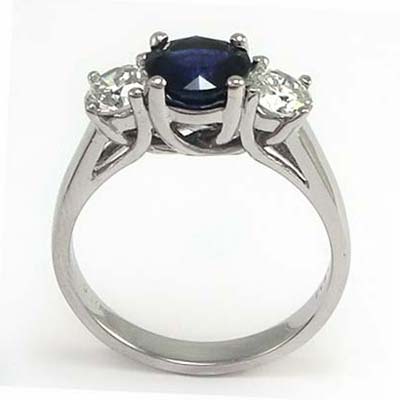950 Platinum Sapphire Diamond Ring R703