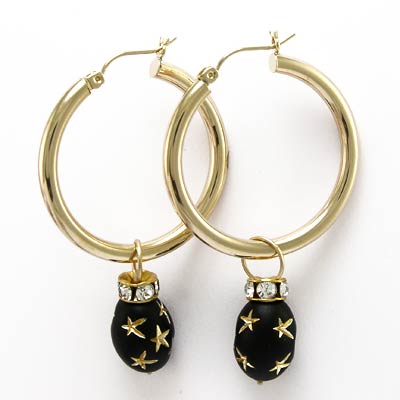 10k Gold Charm Earrings E624