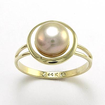 14k Gold Lavender Pearl Ring R722