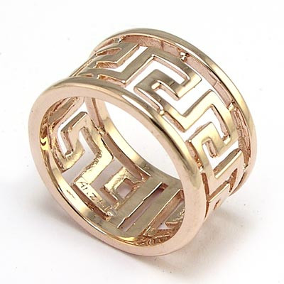 gold greek key ring