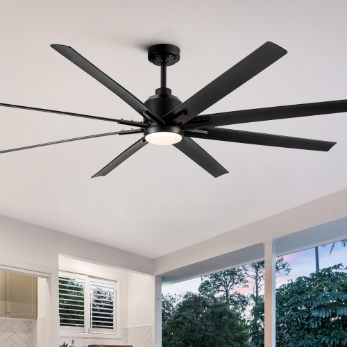 72" Integrated LED Light Ceiling Fan with White ABS Blade