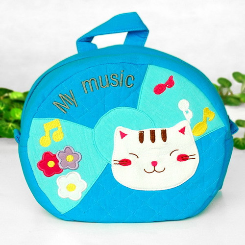[Pretty Cat] Embroidered Applique Kids Fabric Art School Backpack / Outdoor Backpack (9*8.3*3.7)