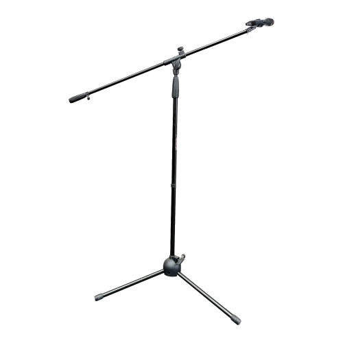 5 Core Foldable Tripod Microphone Stand - Universal Mic Mount and Height Adjustable from 36 to 65 Inch High w/ Extending Telescoping Boom Arm Up to 30" - Knob Tension Lock Mechanism w/ Mic Clip MS 080