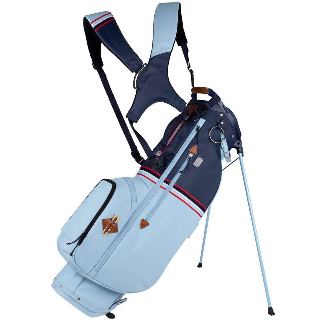 Sun Mountain Mid-stripe Dual Strap Stand Bag - FROST-NAVY-RED