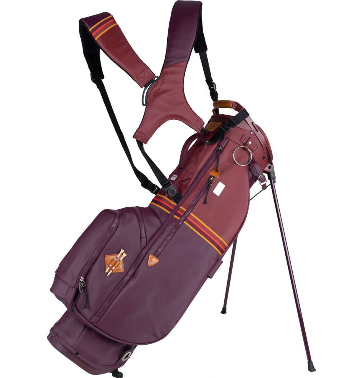 Sun Mountain Mid-stripe Dual Strap Stand Bag - Port-Brick-Gold