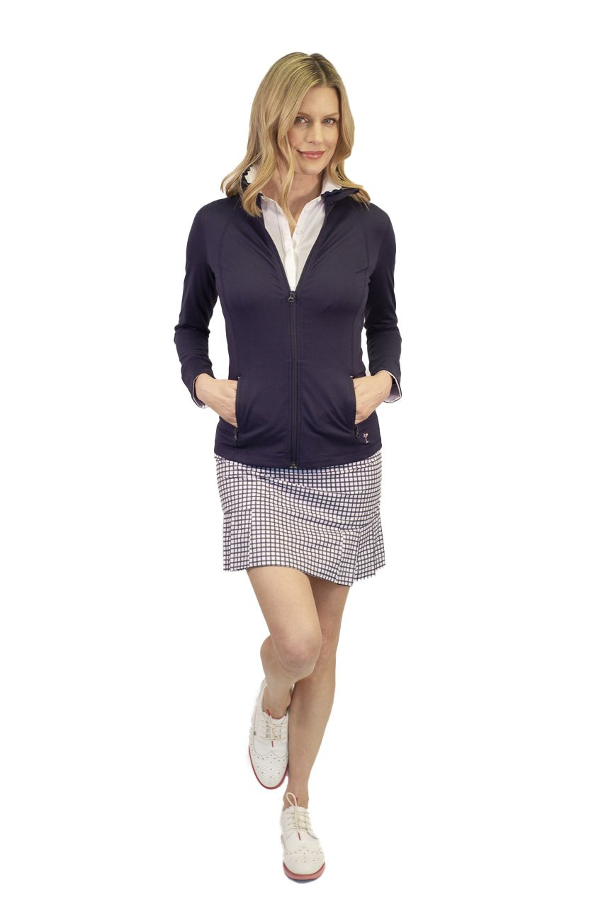 Golftini, Navy & White Plaid Golf Skort