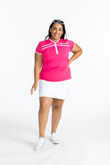 Kinona Gimme Putt Shortsleeve Woman Golf Top - Preppy Pink