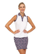 Belyn Key Action Sleeeveless Women's Golf Shirt -  Chalk/dandy Dot Ink Print