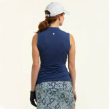 EPNY Mandarin Collar Polo Women's Golf Sleeveless - Inky Multi