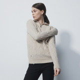 Daily Sports Cable Knit Raw Long Sleeve Woman's Golf Pullover lined