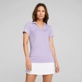 Puma Women's Cloudspun Coast Short Sleeve Golf Polo - Vivid Violet Heather