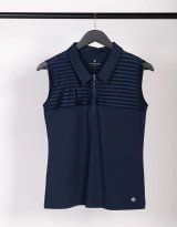 Famara Sleeveless Sheer Golf Shirt - Navy