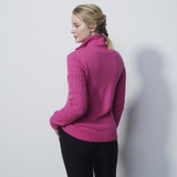 Daily Sports Cable Knit Woman's Golf Pullover Unlined - Tulip Pink