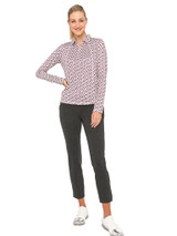 Belyn Key Glacier Women's Golf Long Sleeve - Stem Floral Print