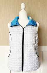 Ubu Packable Women's Golf Vest - Artist Print - White/City Life