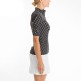 TZU TZU Sport Jaclyn Women's Golf Top Black Dotty