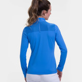 EP Pro NY Long Sleeve Zip Mock Women's Golf Polo - Patriot Blue