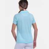 EP Pro NY Short Sleeve Geometric Jacquard Women's Golf  Polo - Fiji Blue Multi