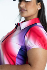 Kinona Sport Prettier Than A Polo Shortsleeve Women's Golf Top - Ombre Print