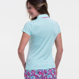 EP Pro NY Cap Sleeve Scallop Yoke Women's Golf  Polo - Waterlily