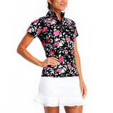 TZU TZU Lucy Short Sleeve Golf Top - Kabuki - FINAL SALE