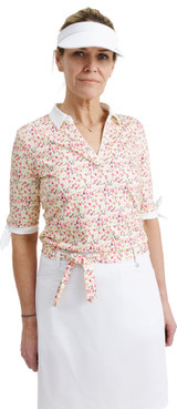 Abacus Sportswear Lily Half Women's Golf Sleeve Polo - sunshine