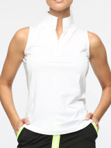 Belyn Key Bk Mock Sleeveless Women's Golf Shirt - Chalk