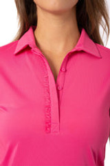 Golftini Short Sleeve Ruffle Women's Polo - Hot Pink