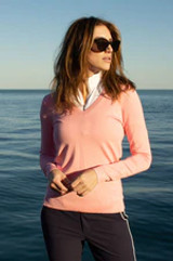 Golftini Stretch V-Neck Women's Sweater - Light Pink