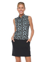 Belyn Key Zip Keystone Sleeveless Women's Golf Shirt - Moonstruck Floral Print