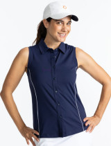 Kinona Dew Sweeper Sleeveless Women Golf Top - Navy Blue