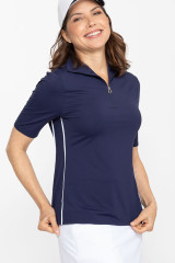 Kinona Keep It Covered Layering Shortsleeve Women Golf Top - Navy Blue