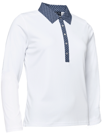 Abacus Crail Women's Golf Long Sleeve Polo - White