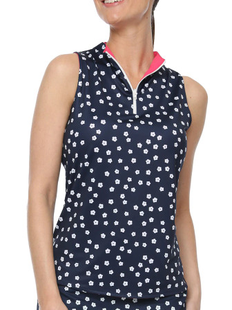 Belyn Key Reversible Sleeeveless Women's Golf Shirt -  Floral Toss Print