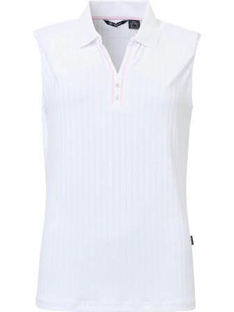 Abacus Sportswear  Pebble Women's Golf  Sleeveless Shirt - White Begonia