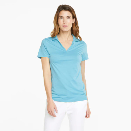 Puma Women's Cloudspun Coast Short Sleeve Golf Polo -  Dusty Aqua