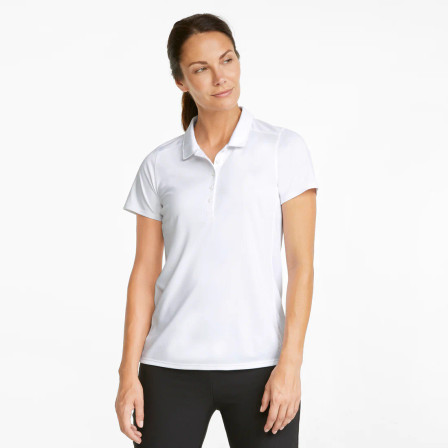 Puma Women's Gamer Short Sleeve Golf Polo -  Bright White