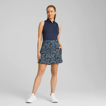 Puma Women's PWR Mesh Island Flower Golf Skirt - Navy Blazer / Bright White