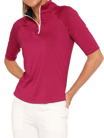 Belyn Key Reversible Women's Golf Half Sleeve - Pomegranate
