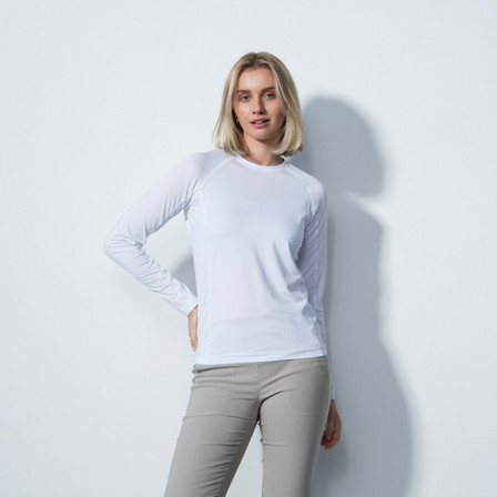 Daily Sports Long Sleeve Mock Neck Top - White 