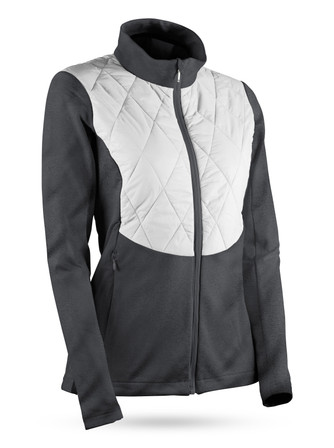 Sun Mountain Women's At Hybrid Golf Jacket - White-Steel Heather