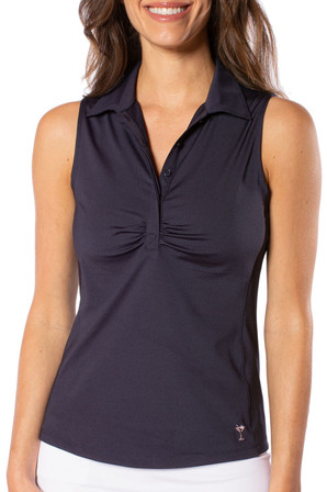 Golftini  Navy Sleeveless Sport Tie Stretch Top - Women's Golf Tops