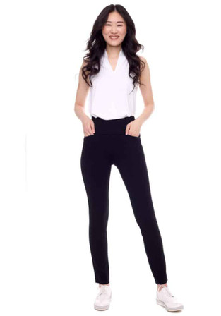 Swing Control Solid Heavy Ponte Full-length Pant - Black